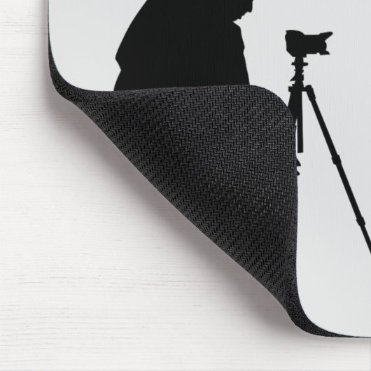 フォトグラファーの黒とパーソナライズされた灰色 マウスパッド (コーナー)