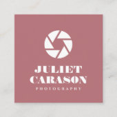 フォトグラファーはっきりしたタイポグラフィダスティバラ スクエア名刺 (正面)