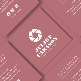 フォトグラファーはっきりしたタイポグラフィダスティバラ スクエア名刺