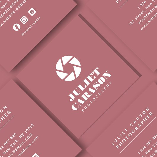 フォトグラファーはっきりしたタイポグラフィダスティバラ スクエア名刺