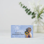 フォトグラファーまたはカメラユーモアのあるストア 名刺 (スタンド正面)