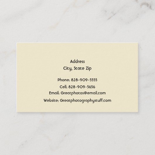 フォトグラファーまたはカメラユーモアのあるストアGoldBG 名刺 (裏面)