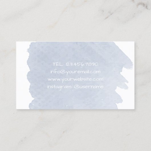 フォトグラファーエレガントカメラの水色 名刺 (裏面)