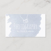 フォトグラファーエレガントカメラの水色 名刺 (正面)