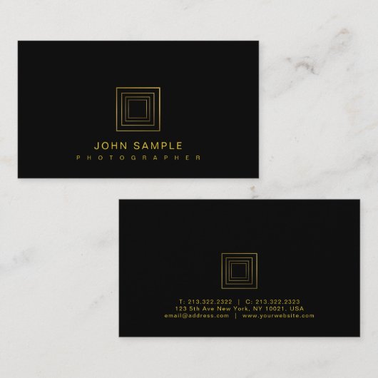 フォトグラファーエレガントフォトグラファースタイリッシュラグジュアリー 名刺 (正面/裏面)