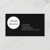 フォトグラファーエレガントブラック&ホワイト写真 名刺 (裏面)