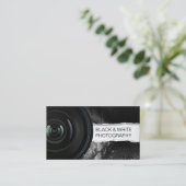 フォトグラファーエレガントブラック&ホワイト写真 名刺 (スタンド正面)