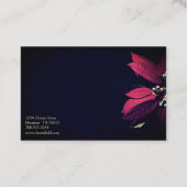 フォトグラファーエレガントレッドフラワーブラック 名刺 (裏面)