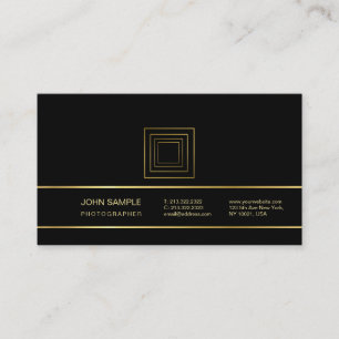 フォトグラファーエレガント写真のスタイリッシュ金ゴールドルック 名刺