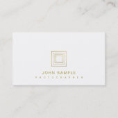 フォトグラファーエレガント写真のスタイリッシュ金ゴールドルック 名刺 (正面)