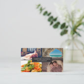 フォトグラファーカスタマイズ、写真と共に、黒お洒落、 名刺 (スタンド正面)