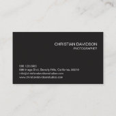 フォトグラファーカスタマイズ、写真と共に、黒お洒落、 名刺 (裏面)