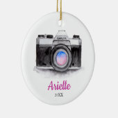 フォトグラファーカスタムカメラパーソナライズされたクリスマス セラミックオーナメント (右)