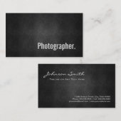 フォトグラファーカッコいいブラックメタルシンプル 名刺 (正面/裏面)