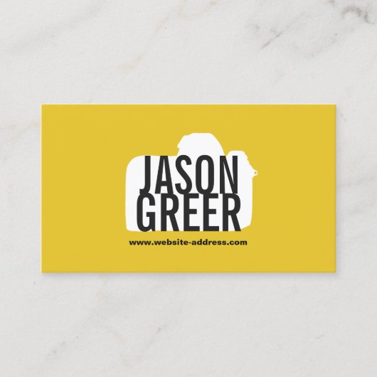 フォトグラファークールイエローカメラロゴ写真 名刺 (正面)