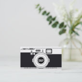 フォトグラファークールカメラモダンブラックイラストレーション 名刺 (スタンド正面)