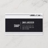 フォトグラファークールカメラモダンブラックイラストレーション 名刺 (裏面)