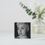 フォトグラファースタイリッシュフォトQRコードソーシャルメディア スクエア名刺 (スタンド正面)