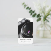 フォトグラファービデオグラファーDSLRカメラレンズ 名刺 (スタンド正面)