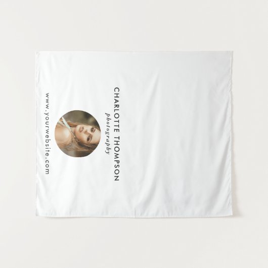 フォトグラファーポップ・アートのアップショップテーブルランナーバナー タペストリー (正面(横))