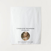 フォトグラファーポップ・アートのアップショップテーブルランナーバナー タペストリー (正面)