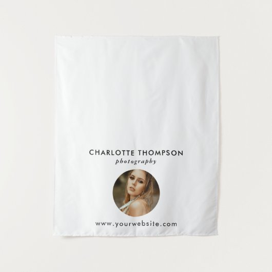 フォトグラファーポップ・アートのアップショップテーブルランナーバナー タペストリー (正面)