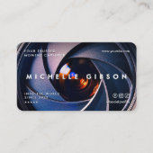 フォトグラファーミニマルカメラシャッターレンズモダン 名刺 (正面)