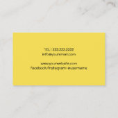 フォトグラファーミニマルカメラ黄色写真 名刺 (裏面)