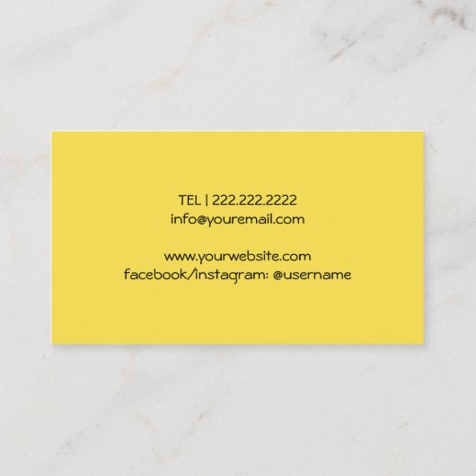 フォトグラファーミニマルカメラ黄色写真 名刺 (裏面)