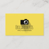 フォトグラファーミニマルカメラ黄色写真 名刺 (正面)