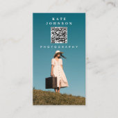 フォトグラファーミニマルQRコードソーシャルメディア 名刺 (正面)