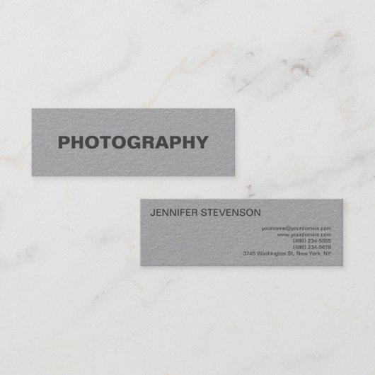 フォトグラファーモダンアーティストのミニマリスト スキニー名刺 (正面/裏面)