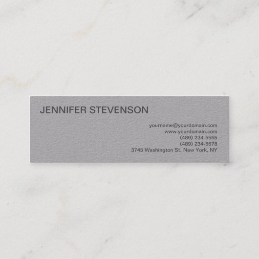 フォトグラファーモダンアーティストのミニマリスト スキニー名刺 (裏面)