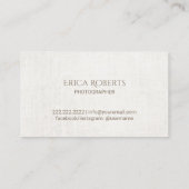 フォトグラファーモダンカメラエレガント撮影 名刺 (裏面)