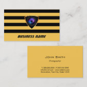 フォトグラファーモダンカメラストライプ撮影 名刺 (正面/裏面)