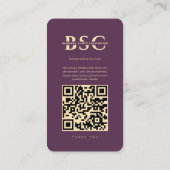 フォトグラファーモダングラグジュアリーパープルインスタグラムグリッド 名刺 (裏面)