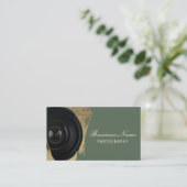 フォトグラファーモダングリーンと金ゴールド写真 名刺 (スタンド正面)