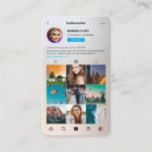 フォトグラファーモダンシルバー金ゴールドInstagramグリッド 名刺 (正面)