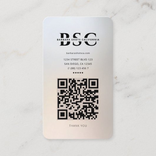 フォトグラファーモダンシルバー金ゴールドInstagramグリッド 名刺 (裏面)