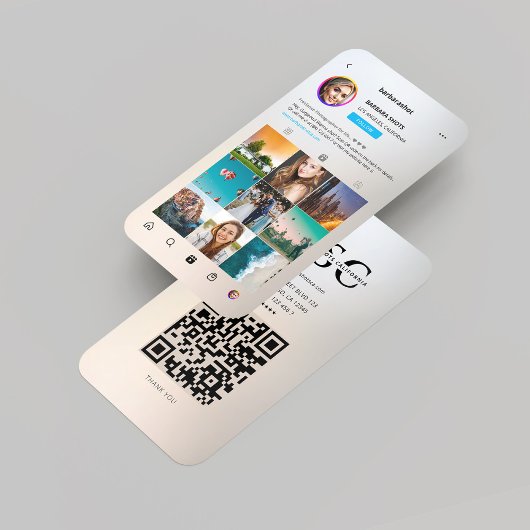 フォトグラファーモダンシルバー金ゴールドInstagramグリッド 名刺