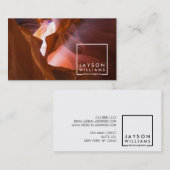 フォトグラファーモダンスクエアロゴと画像 名刺 (正面/裏面)