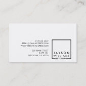 フォトグラファーモダンスクエアロゴと画像 名刺 (裏面)