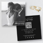 フォトグラファーモダンスクリプト撮影QRコード スクエア名刺