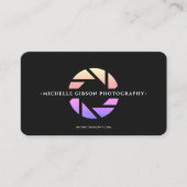 フォトグラファーモダンフィルムディレクターのカメラレンズ 名刺 (正面)