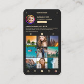 フォトグラファーモダンブラック金ゴールドInstagramグリッド 名刺 (正面)