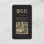 フォトグラファーモダンブラック金ゴールドInstagramグリッド 名刺 (裏面)