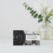 フォトグラファーモダンブラック&ホワイト写真 名刺 (スタンド正面)
