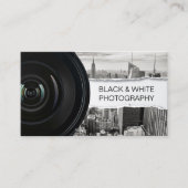 フォトグラファーモダンブラック&ホワイト写真 名刺 (正面)