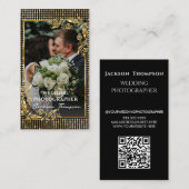 フォトグラファーモダンブラック&金ゴールド写真 名刺 (正面/裏面)