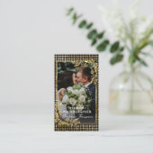 フォトグラファーモダンブラック&金ゴールド写真 名刺 (スタンド正面)